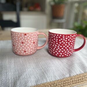 Opalhouse Pink and Red Mugs with Hearts Pair 3.5” T x 3.75”W